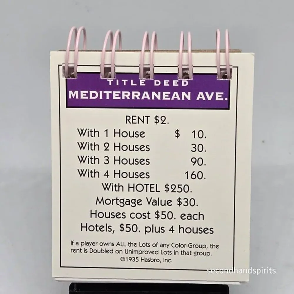 Hand-Assembled Monopoly-Themed Mini Journal - Mediterranean Ave